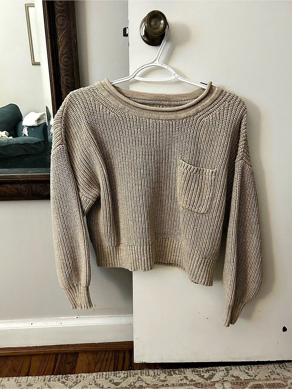 Gap Cropped Knit Sweater in Brown Size Small
